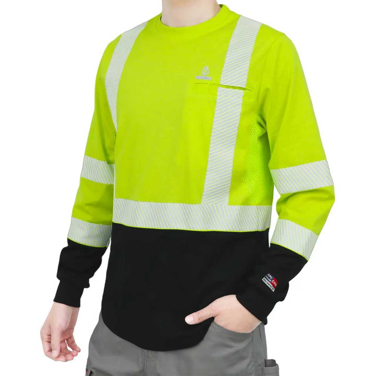 VentShield – 5.5 oz Lightweight Hi-Vis Summer Vented Mesh FR Long Sleeve T-Shirt