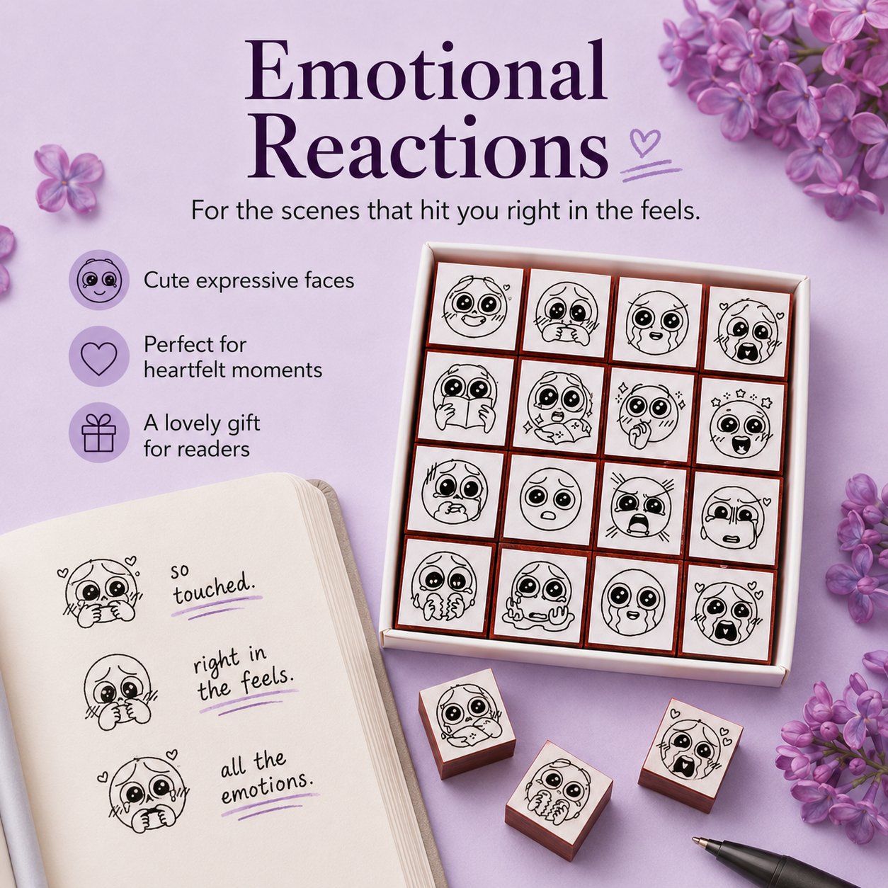 📚 PageMood – Expression Reaction Stamp Set for Readers & Journaling