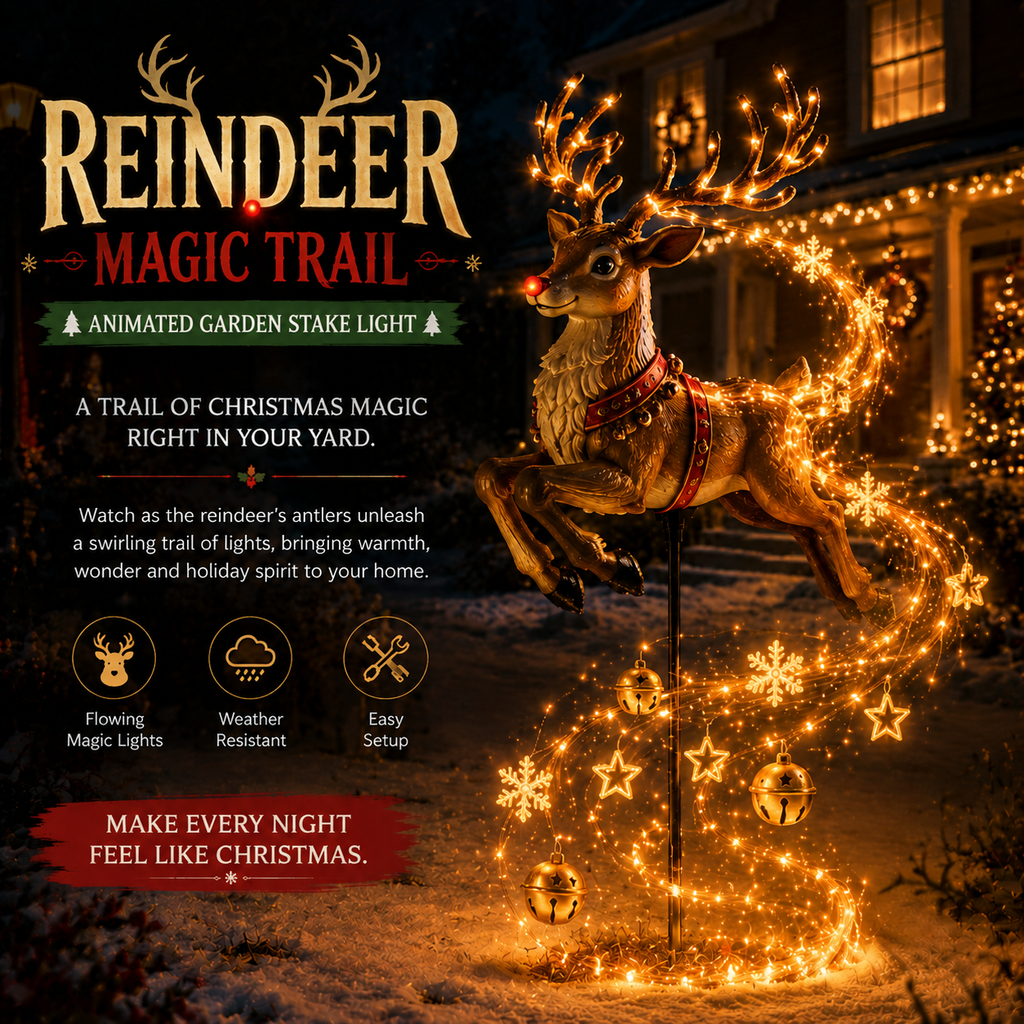 YuleGlow – 🎅🎄✨ Christmas Magic Garden Stake Light with Flowing Holiday Light Trail
