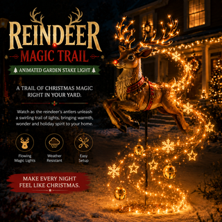 YuleGlow – 🎅🎄✨ Christmas Magic Garden Stake Light with Flowing Holiday Light Trail