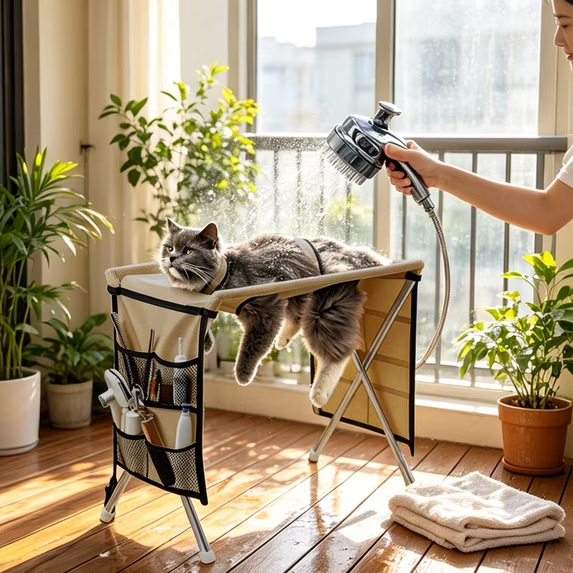 GroomNest – Foldable Pet Grooming Stand