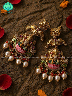 LakshmiGrace – Temple-Style Lakshmi Necklace & Earring Set