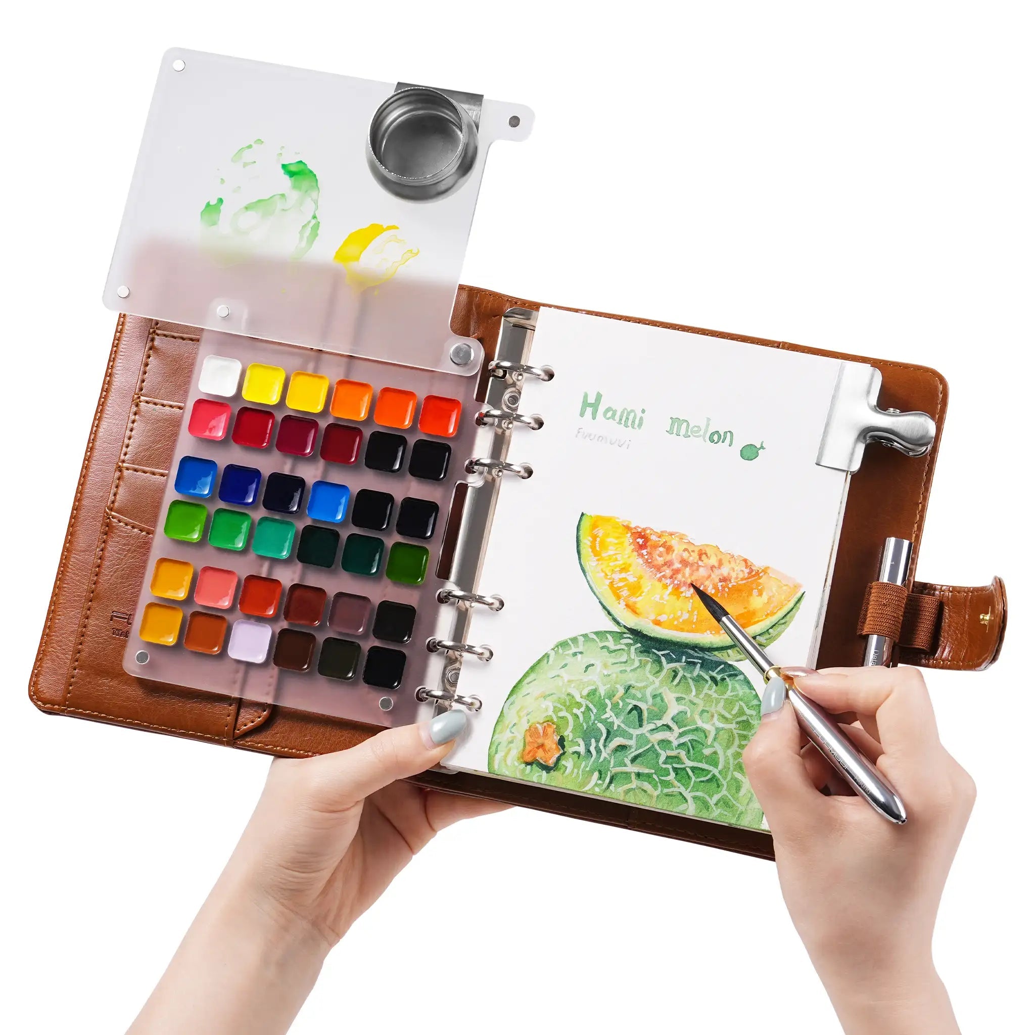 WanderPalette – Ring-Bound Watercolor Travel Set with Cotton Paper