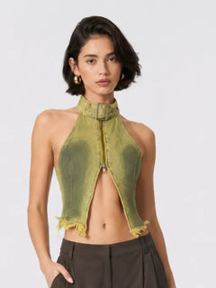HaloBuckle – Buckle Halter Top & Balloon-Pant Set