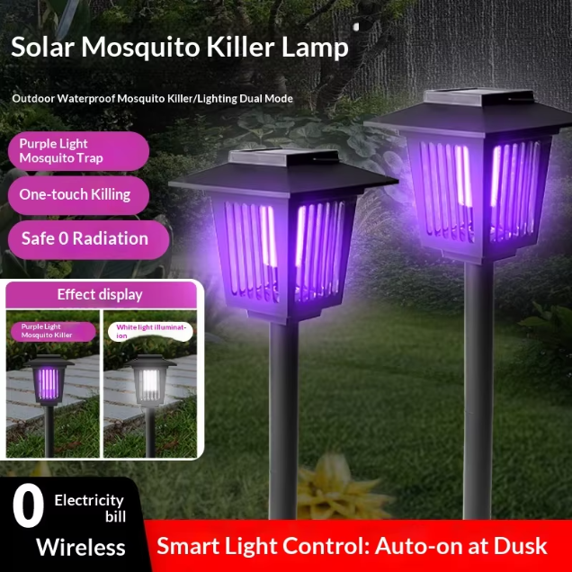 ZapGlow – Solar Mosquito Killer & Garden Light with Purple/White Dual Modes