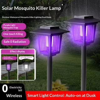 ZapGlow – Solar Mosquito Killer & Garden Light with Purple/White Dual Modes