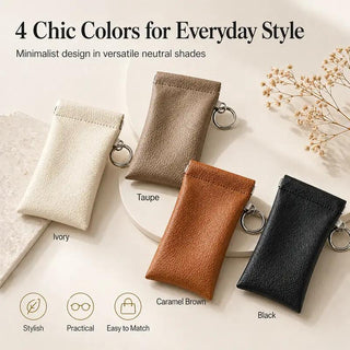 SnapSight – Spring-Open PU Leather Glasses Pouch
