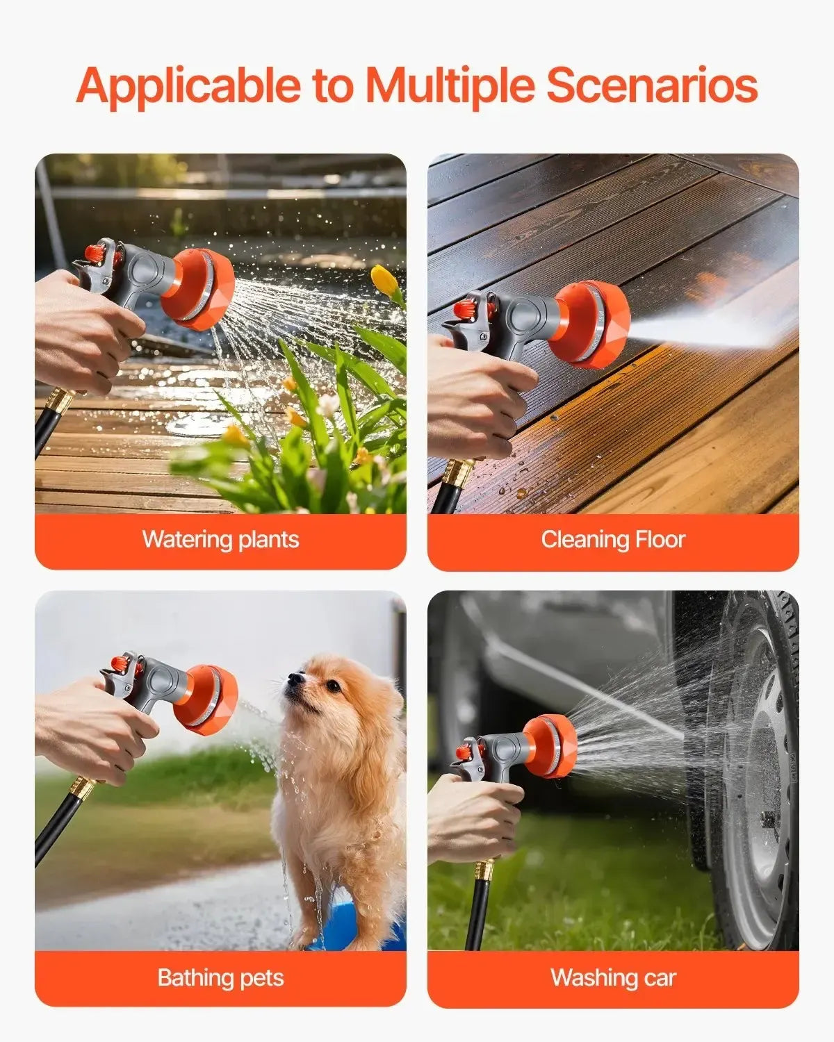 ReelReach – Retractable Wall-Mounted Garden Hose Reel with 9-Pattern Nozzle