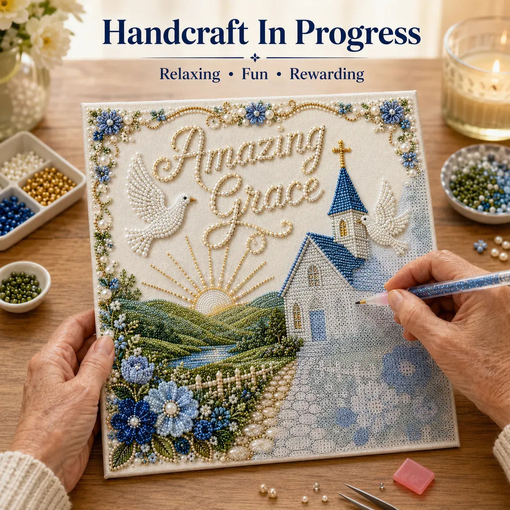 HymnPearl – ⏳ ✝️ Beginner-Friendly Sacred Hymn Pearl Art Kit | Christian Hymn Artwork with Scratch-Resistant, Non-Fading Pearl Beads, DIY Faith-Inspired Decor 🙏✨