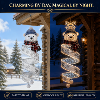 🎄 SpiralGlow – Enchanted Christmas Spiral Hanging Lights for Glowing Holiday Porch Decor