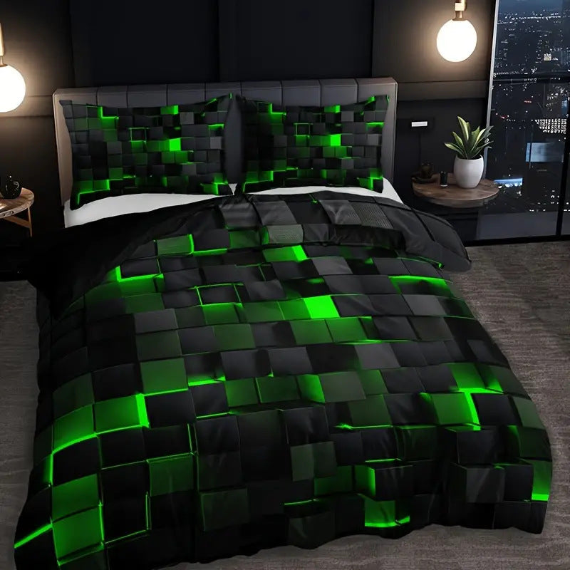 GlowCube – 3D Gradient Duvet Cover Set
