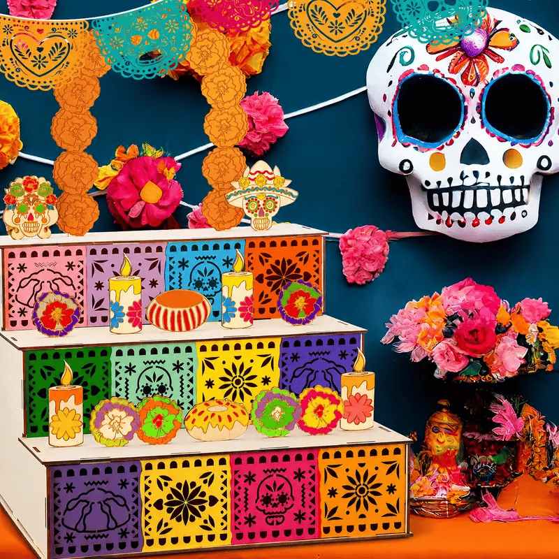 Día de los Muertos remembrance altar centerpiece