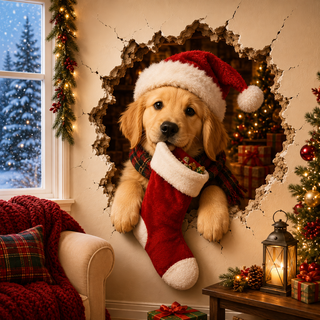 YuleBreak – 🔥 19.7 in (50.0 cm) Christmas Breaking Through the Wall Decal