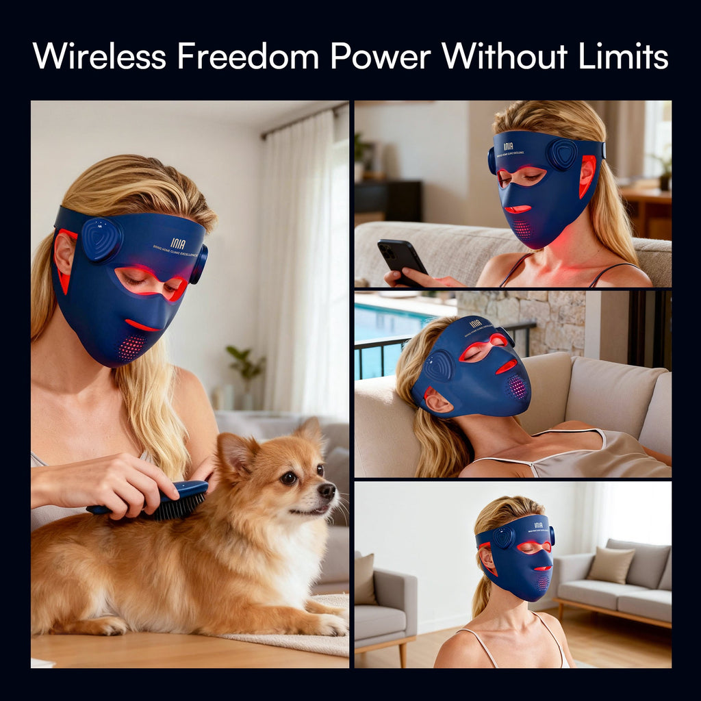 GlowWrap 4D – Dual NIR 940 nm Wireless LED Face Mask