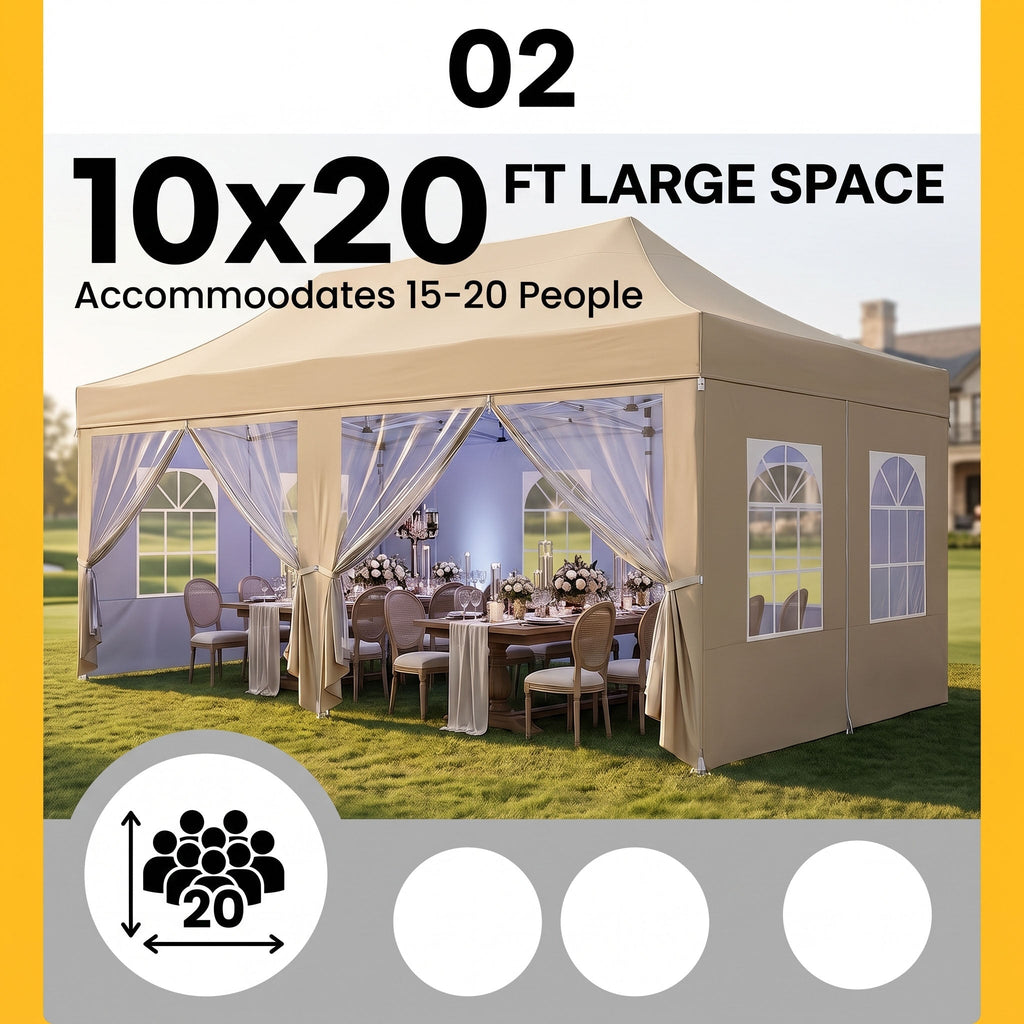 ShadeHaven – Heavy-Duty Pop-Up Canopy Tent with Removable Sidewalls
