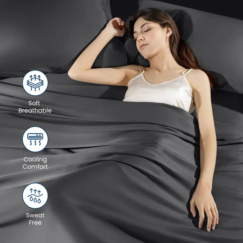 ❄️BambooBreeze – Silky Soft Cooling Sheets with 16-Inch Deep Pockets