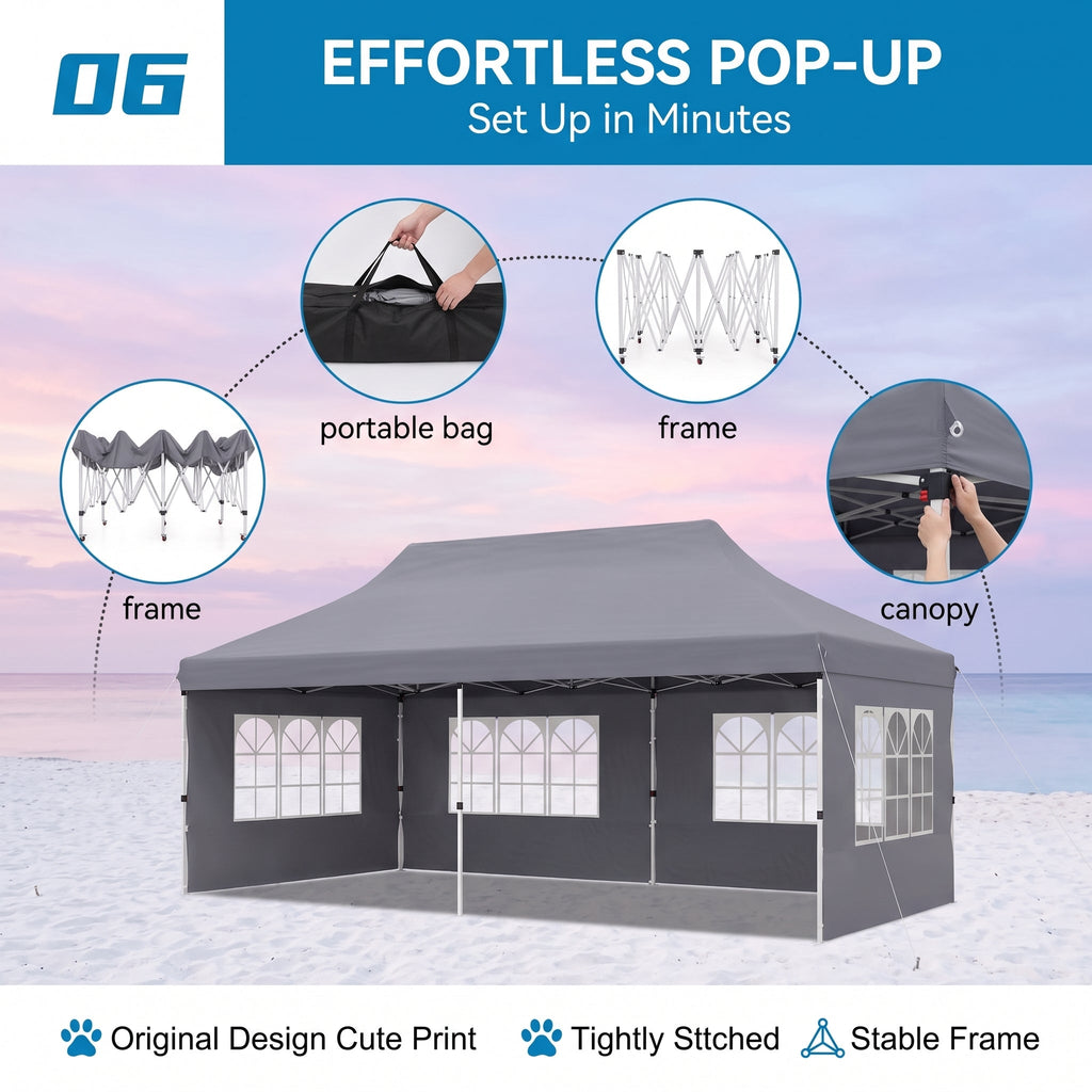 ShadeHaven – Heavy-Duty Pop-Up Canopy Tent with Removable Sidewalls