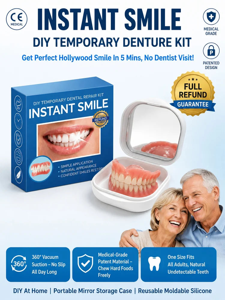 InstantSmile – DIY Temporary Denture Kit with Mirror Storage Case