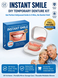 InstantSmile – DIY Temporary Denture Kit with Mirror Storage Case