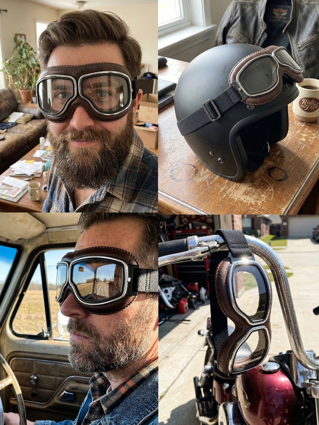 🔥 RetroRide – OTG Vintage Motorcycle Goggles (Fits Over Glasses)