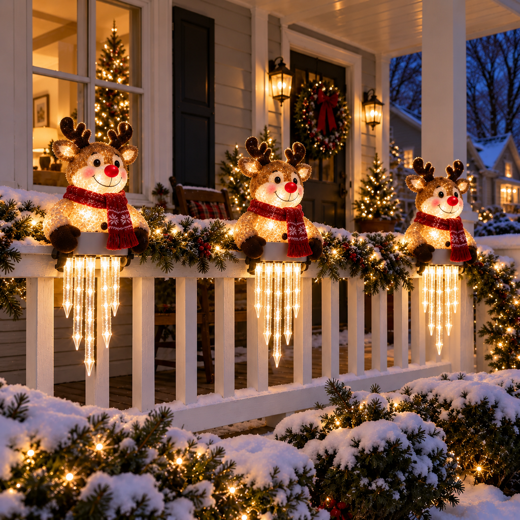 WinterGlow – Christmas Holiday Friends Icicle Railing Lights