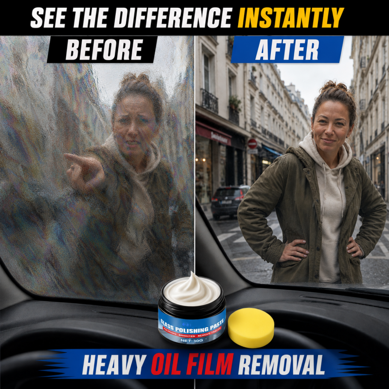 🔥GlassClarity – Car Glass Oil Film Remover & Rain-Repelling Paste🚗