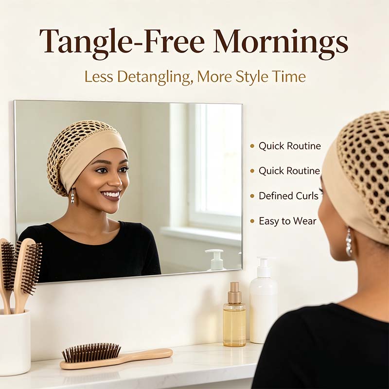 SnoozeCrown – 3-Piece Stretchy Wide-Edge Sleep Bonnet Set for Nighttime Hair Care & Beauty💤