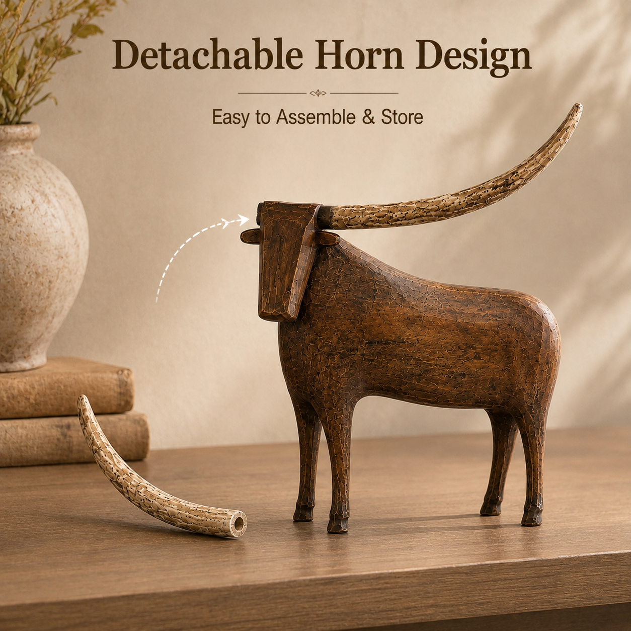 LonghornLore – Vintage Folk Art Longhorn Bull Sculpture