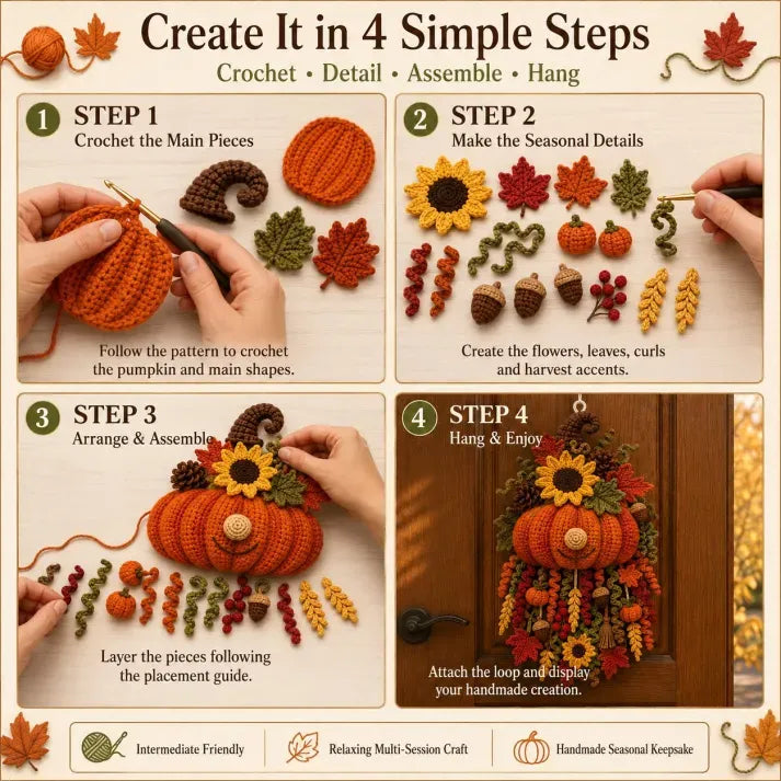 HearthHook – DIY 3D Crochet Seasonal Door Hanger Kit