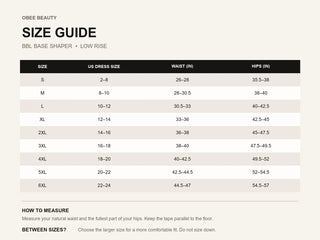 OBEE BBL Base Shaper size guide