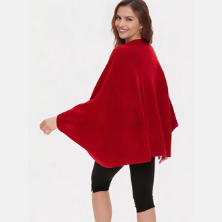 CozyDrape – 100% Merino Wool Wrap with Built-In Sleeve Openings