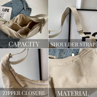 CrescentCarry – 🏆👜 Women's Plain-Color Nylon Crossbody Hobo Bag