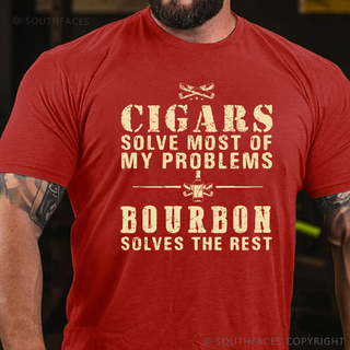 BourbonFix – Cigars Solve Most of My Problems, Bourbon / Whiskey Does the Rest T-Shirt