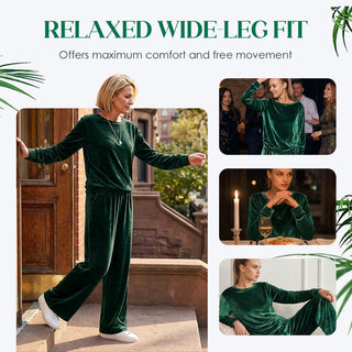 🍁VelvetEase – Women's Velvet Top & Pants Two-Piece Set