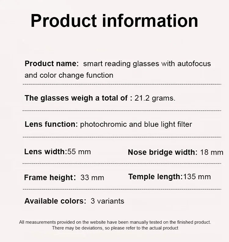 🔥StarryFocus – Gypsophila Smart Zoom and Colour-Changing Reading Glasses