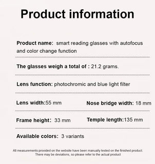 🔥StarryFocus – Gypsophila Smart Zoom and Colour-Changing Reading Glasses