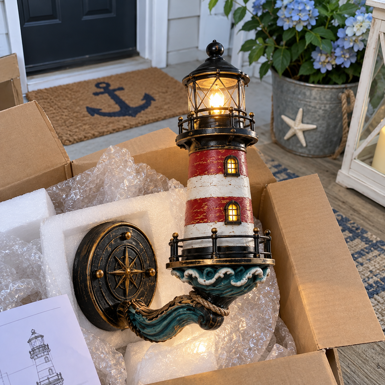 🌊🌊BeaconGlow – Vintage Coastal Lighthouse Wall Light
