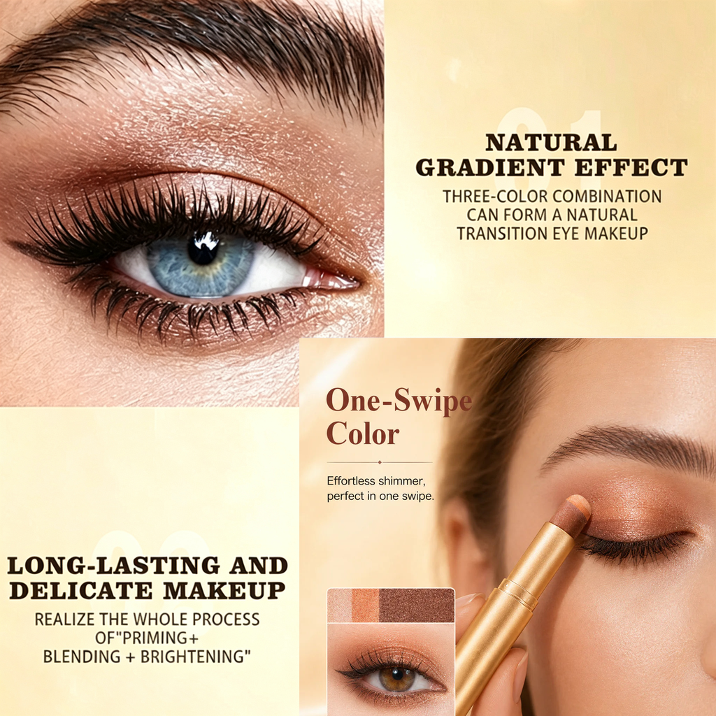 ✨ TrioGlow – 3-in-1 Waterproof Long-Wear Eyeshadow Stick