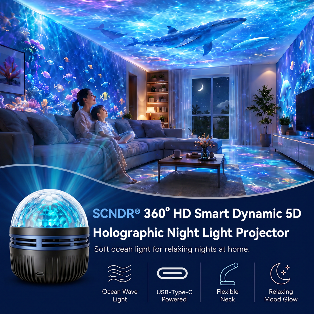 🦖🎁StarDrift – 360° Smart Holographic Starry Sky Projector (HD Smart Dynamic 5D)