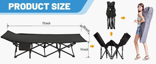 RestFold – Heavy-Duty Folding Camping Cot with Mattress