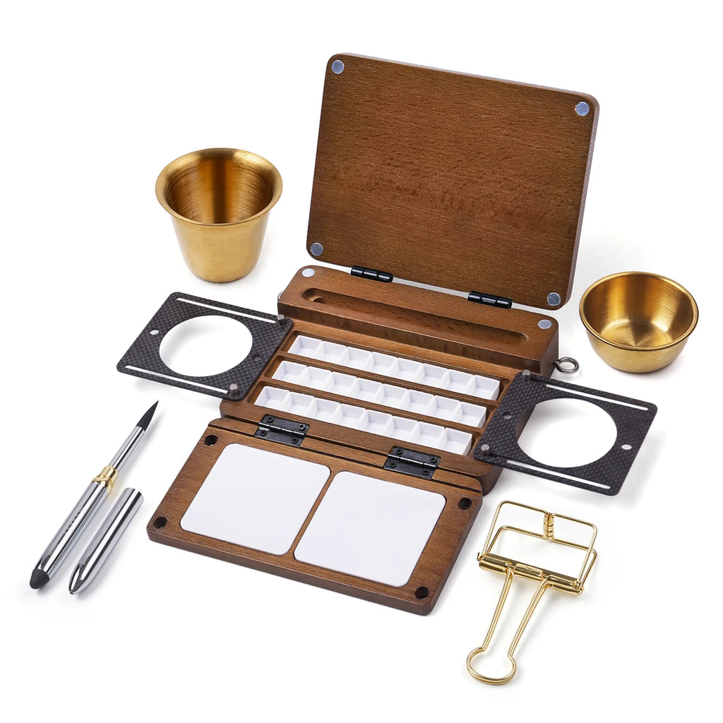 PleinAirKit – Portable Empty 24-Well Watercolor Palette Set