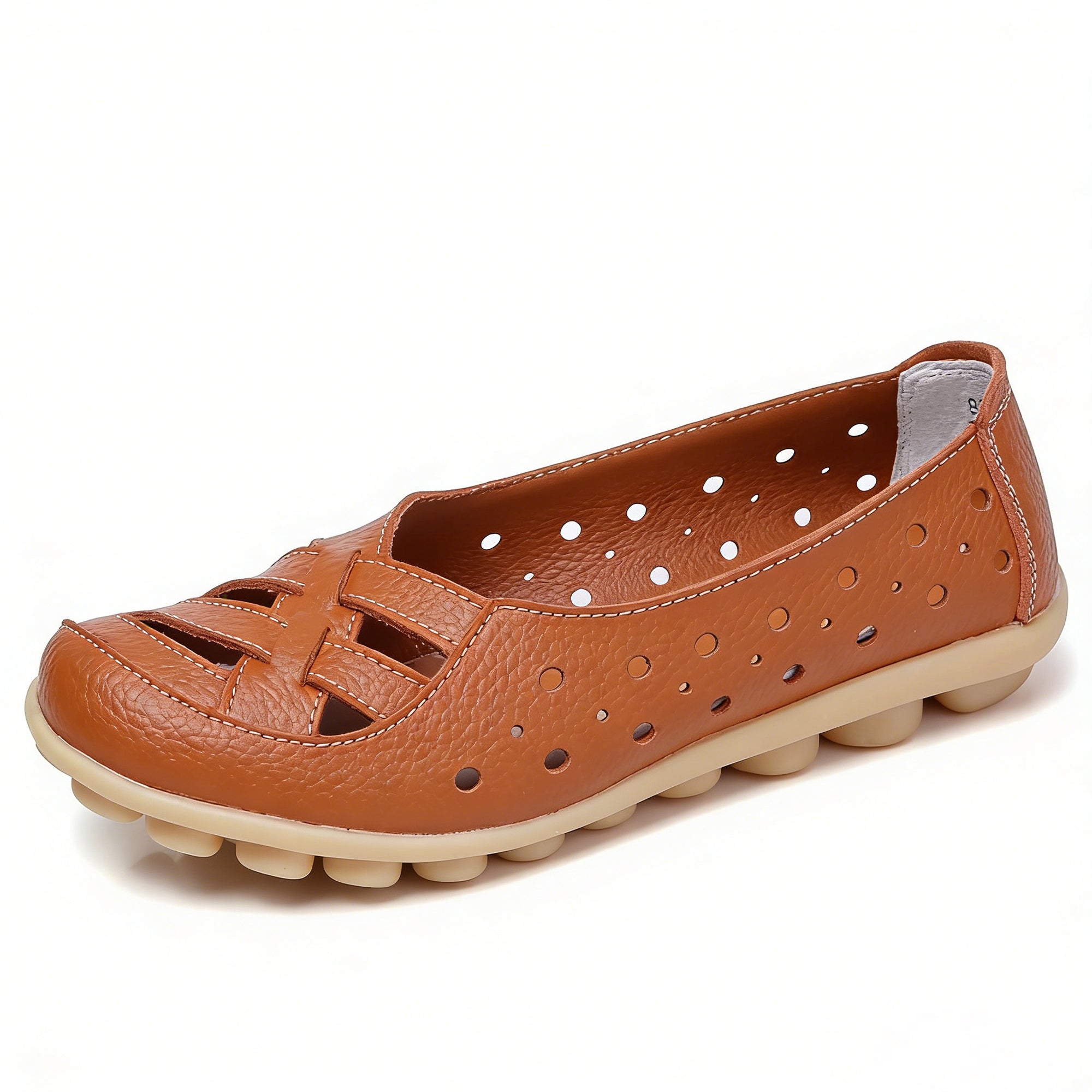 StrideEase – Women’s Leather Breathable Support Flat Shoes