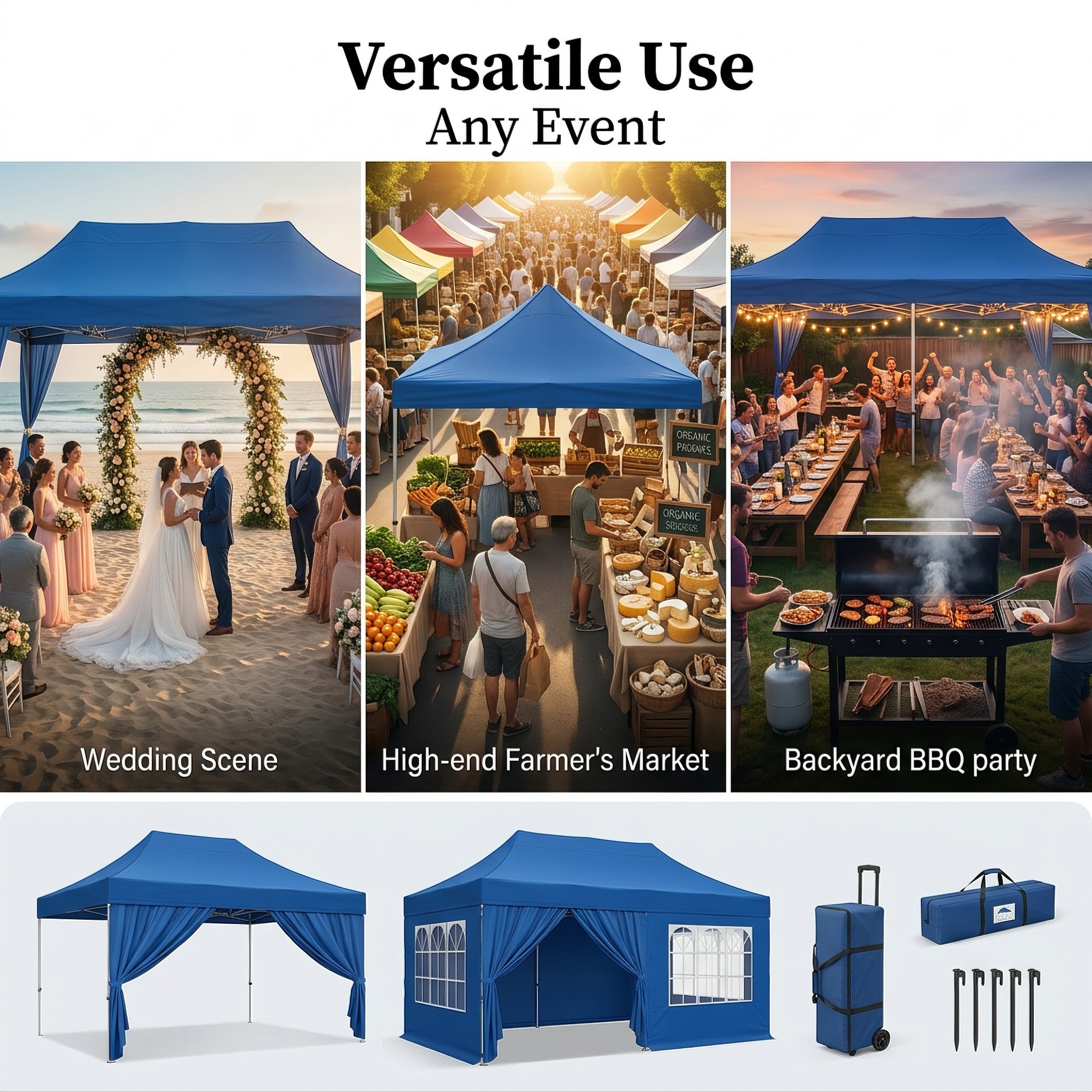 ShadeHaven – Heavy-Duty Pop-Up Canopy Tent with Removable Sidewalls