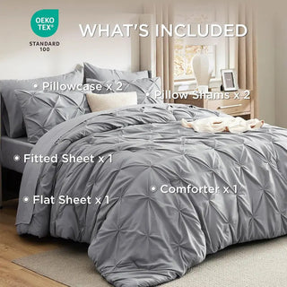 ☁️ CloudPleat – All-Season Pintuck Comforter Set