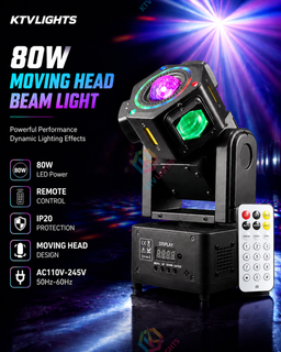 BeamSpin Mini – 80W LED Moving-Head Stage Light for DJ Parties and Events