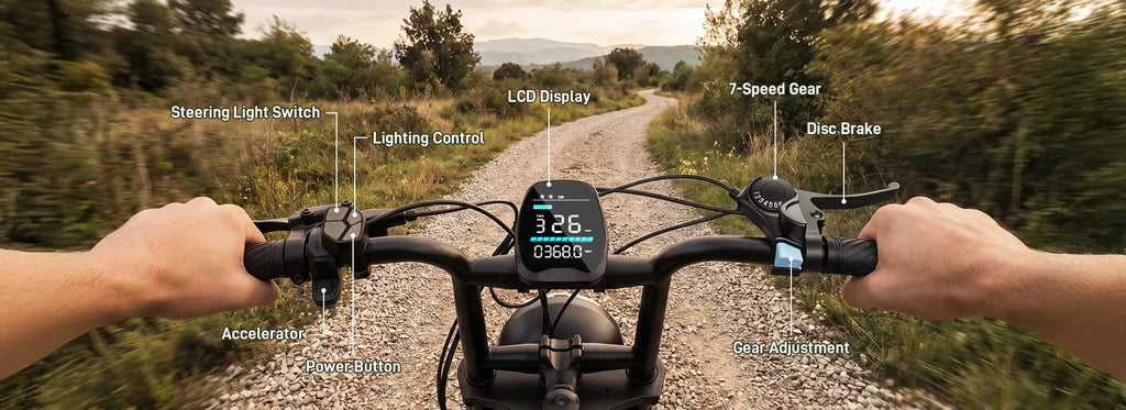 TrailThunder – 1500W Full-Suspension Moped-Style Electric Bike with 20" Fat Tires