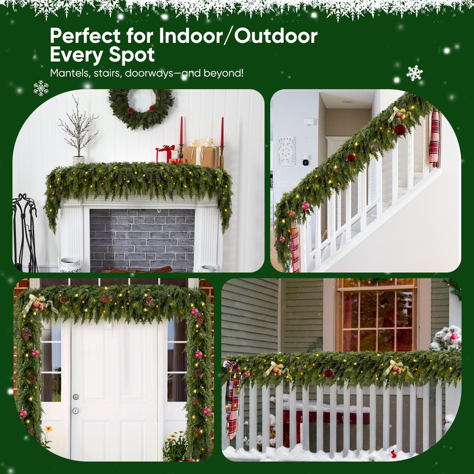 CedarGlow – Pre-Lit Cedar Garland for Every Season