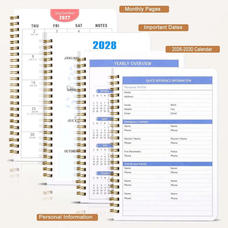 MooPlan – 🐮 2026–2030 Monthly Planner ✨ Cute Highland Cow 5-Year Calendar with Large Monthly Blocks