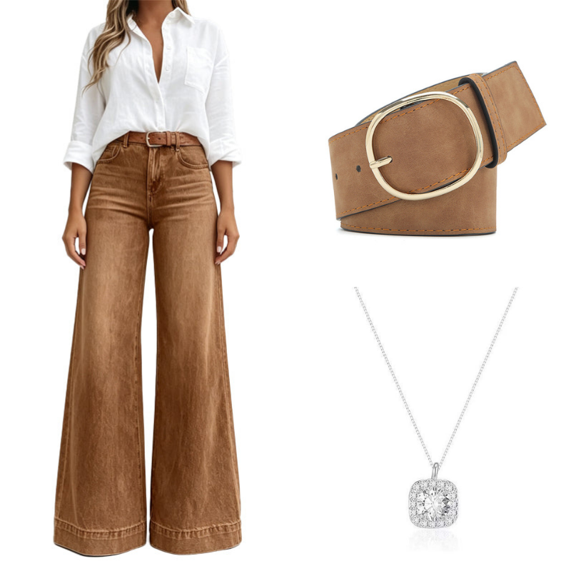 StrideLine – 👖 Women's Vintage High-Waisted Wide-Leg Jeans
