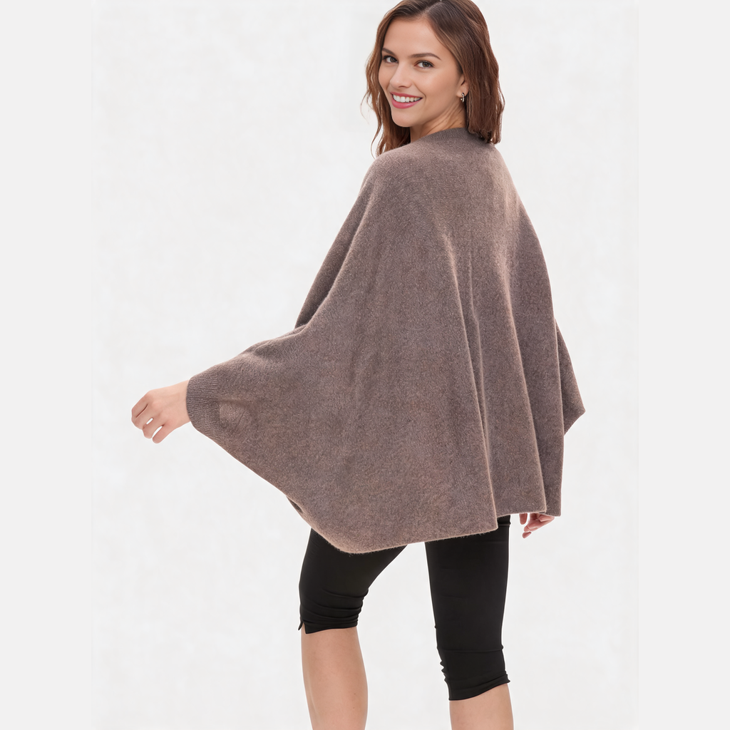CozyDrape – 100% Merino Wool Wrap with Built-In Sleeve Openings